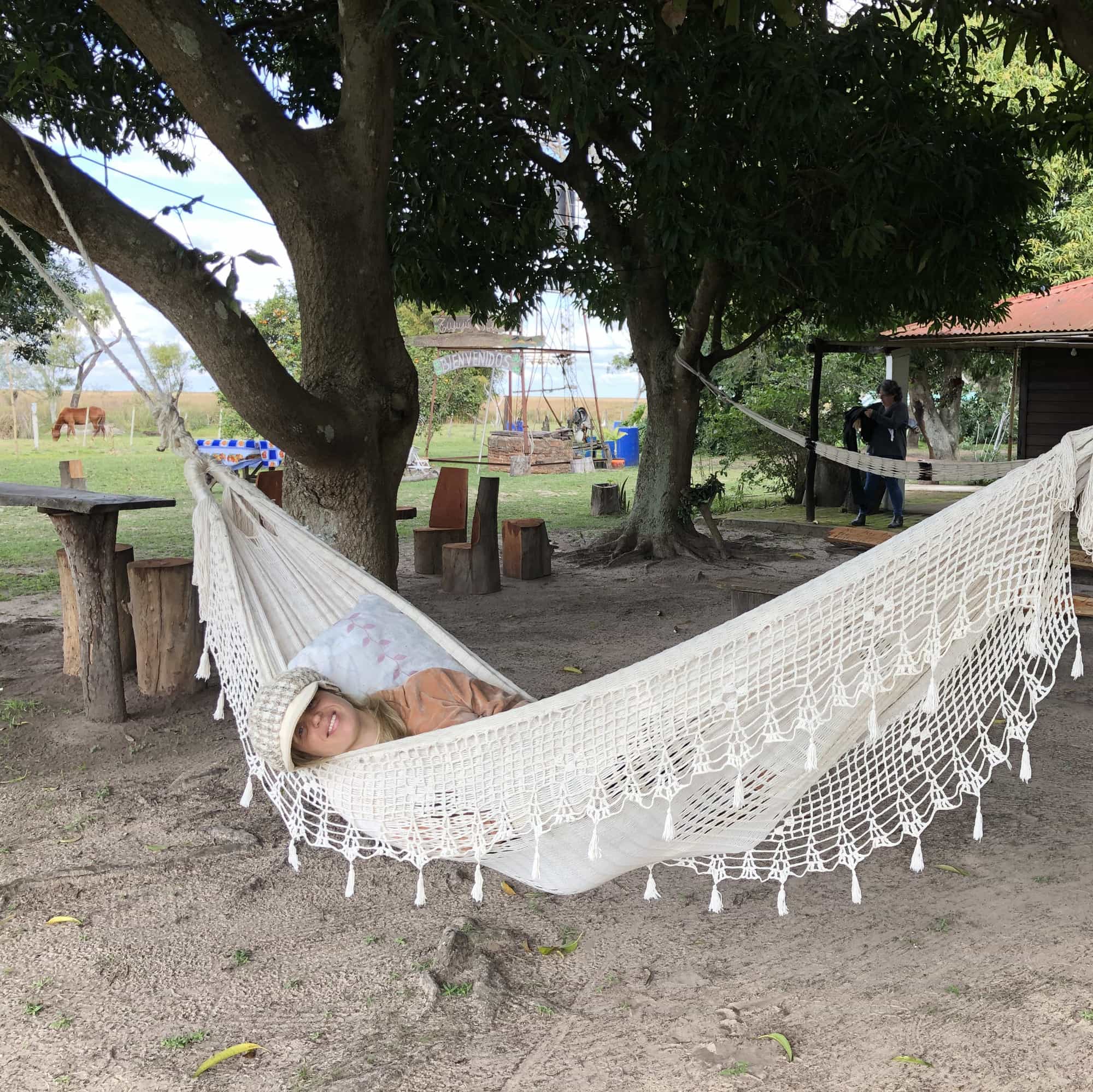 person in a hammock