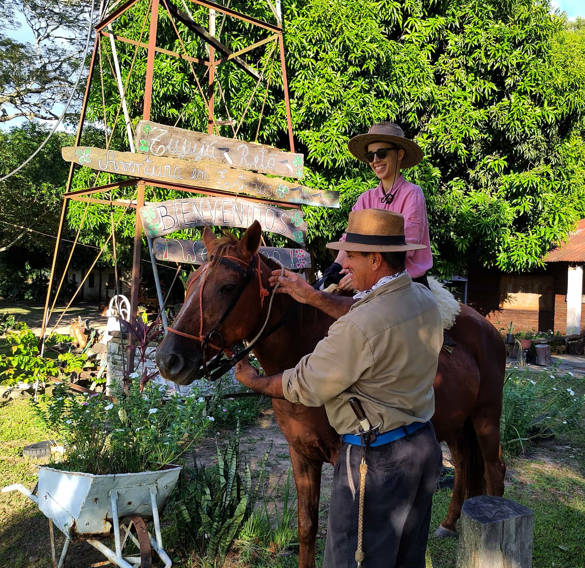 Aurelio checks the horse